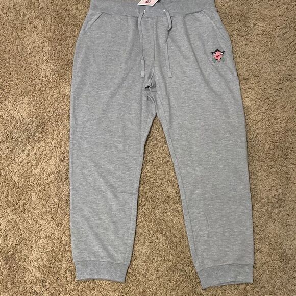 New Badgley Mischka gray lounge pants/sweat/jogger/pjs XL French terry - Picture 2 of 9